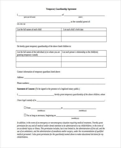 Sample Legal Guardianship Forms 9 Free Documents in