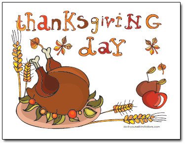 Printable Thanksgiving Invitation Postcard Template