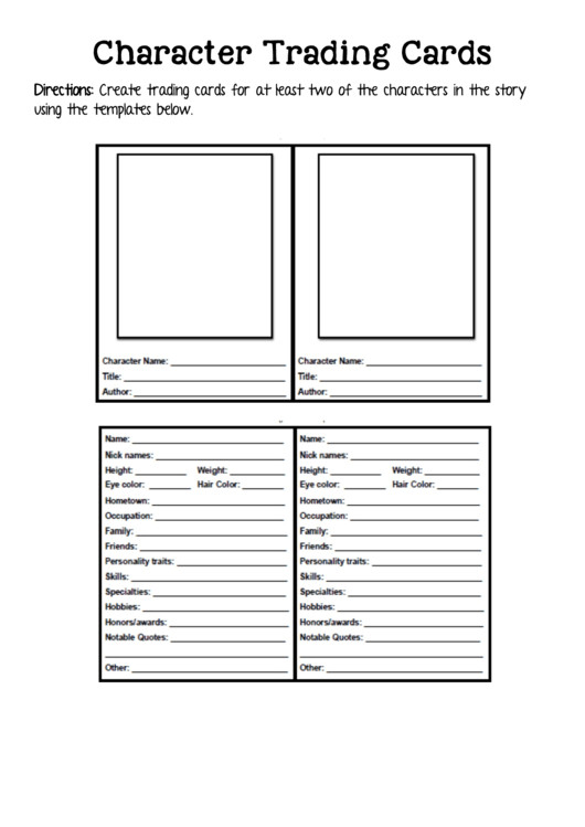 2 Trading Card Templates free to in PDF