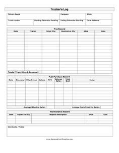 A blank printable daily log for truck drivers to record