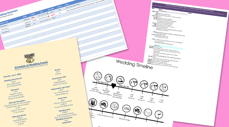 8 Free Wedding Itinerary Templates and Schedule Templates