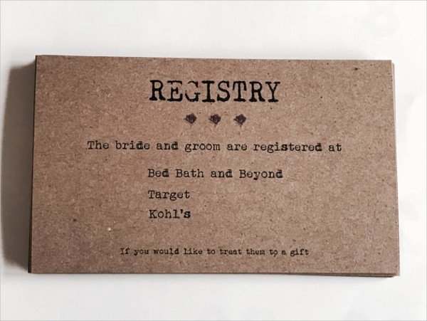 30 Free Wedding Registry Card Template Simple Template Design