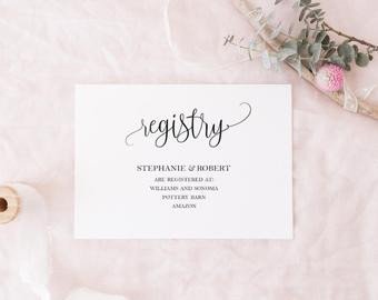 Formal Script wedding invitation enclosure card set printable