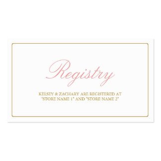 Wedding Registry Business Cards and Business Card