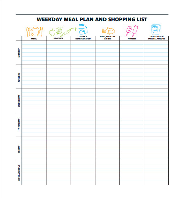 15 Meal Planning Templates Word Excel PDF