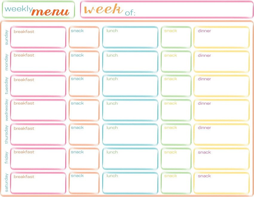 45 Printable Weekly Meal Planner Templates