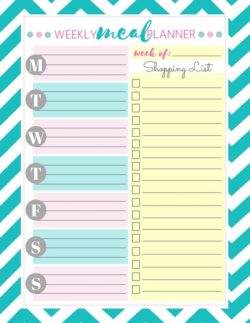 My Solution to Meal Planning Free Weekly Meal Planner