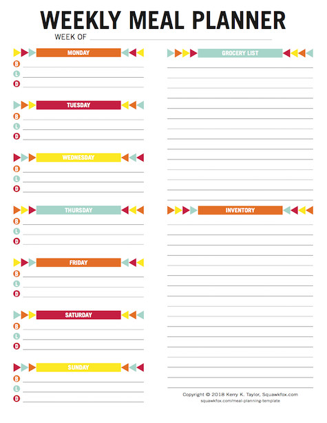 Your Meal Planning Template 3 meal planners 1 for kids