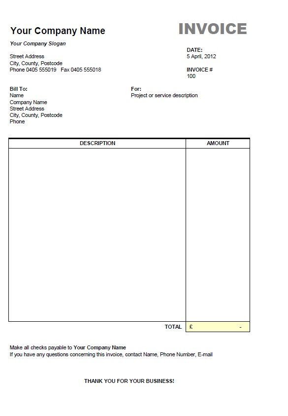 Free Invoice Template Downloads