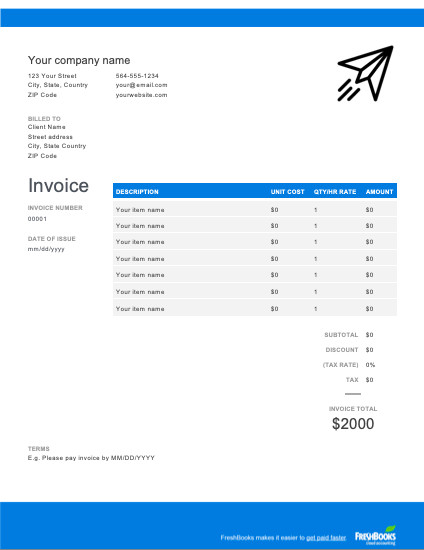Freelancers Invoice Template Free Download