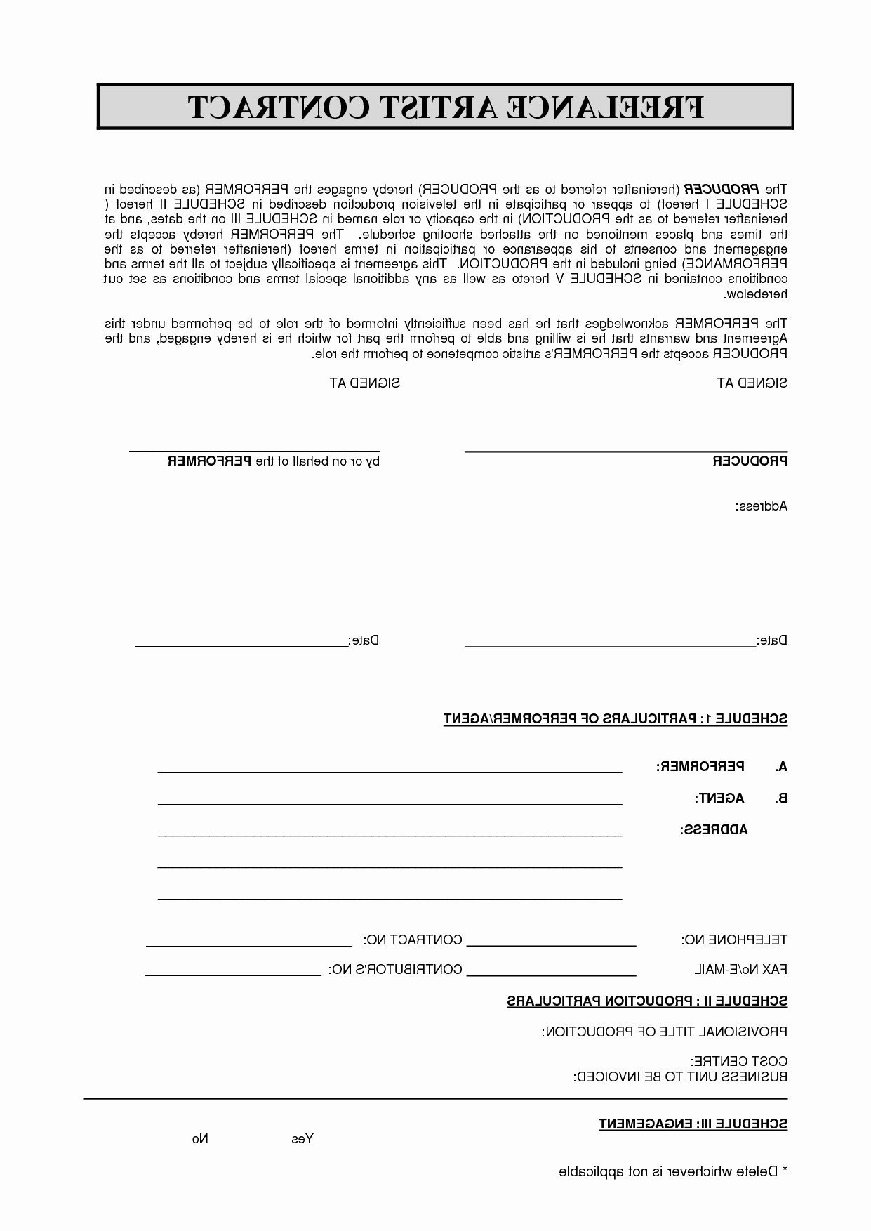 Artist Booking Contract Template