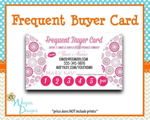 Mary Kay Frequent Buyer Card Business Card Direct Sales