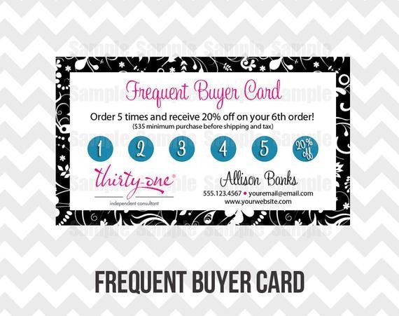 Thirty e Loyalty Frequent Buyer Business Card Printable