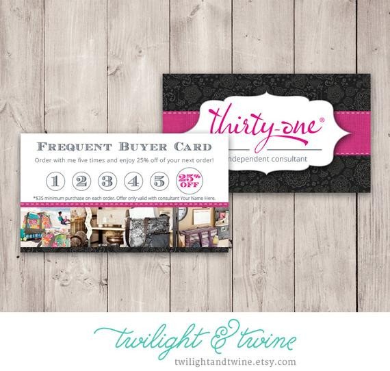 Thirty one Frequent Buyer Card Custom PDF Printable