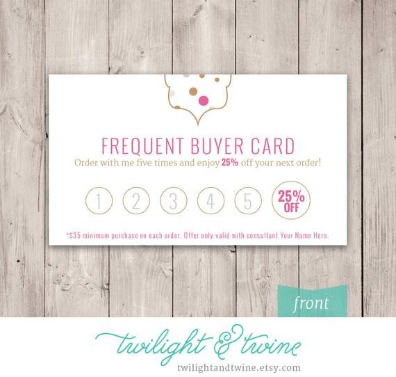 Thirty one Glam Dots Frequent Buyer Card Custom PDF
