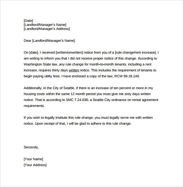 9 Sample Rent Increase Letter Templates PDF Word