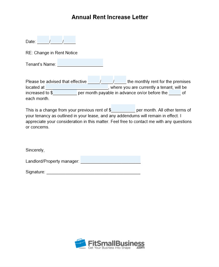 Sample Rent Increase Letter [ Free Templates]