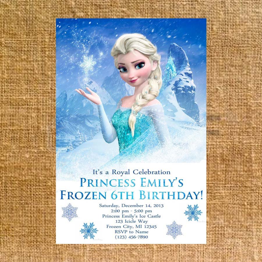 Customized Frozen Birthday Party Invite Digital File