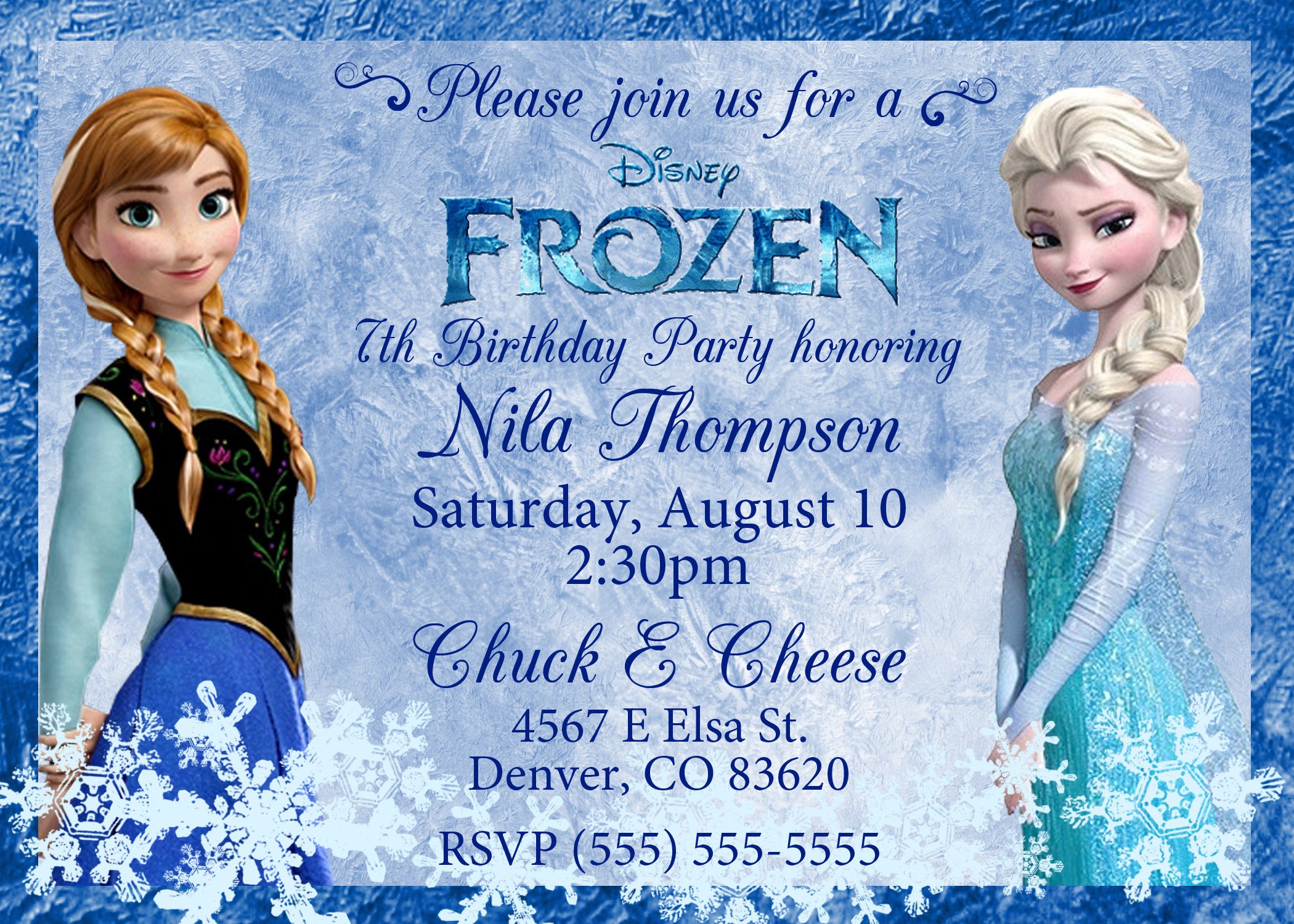 Frozen 2013 Birthday Invitation