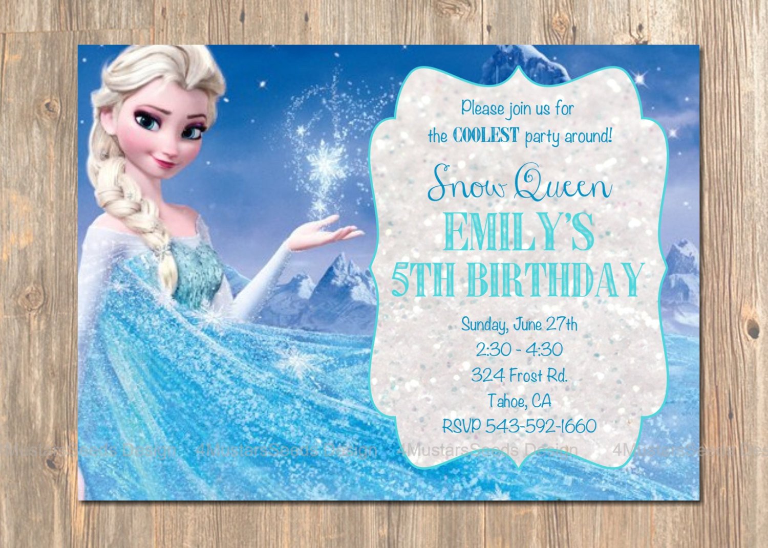 Frozen Birthday Invitation Elsa Frozen Invitation Printable
