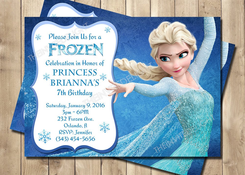 Frozen Birthday Invitation Frozen Princess Elsa Invite