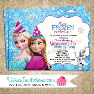 Disney Frozen Birthday Invitations Party Custom