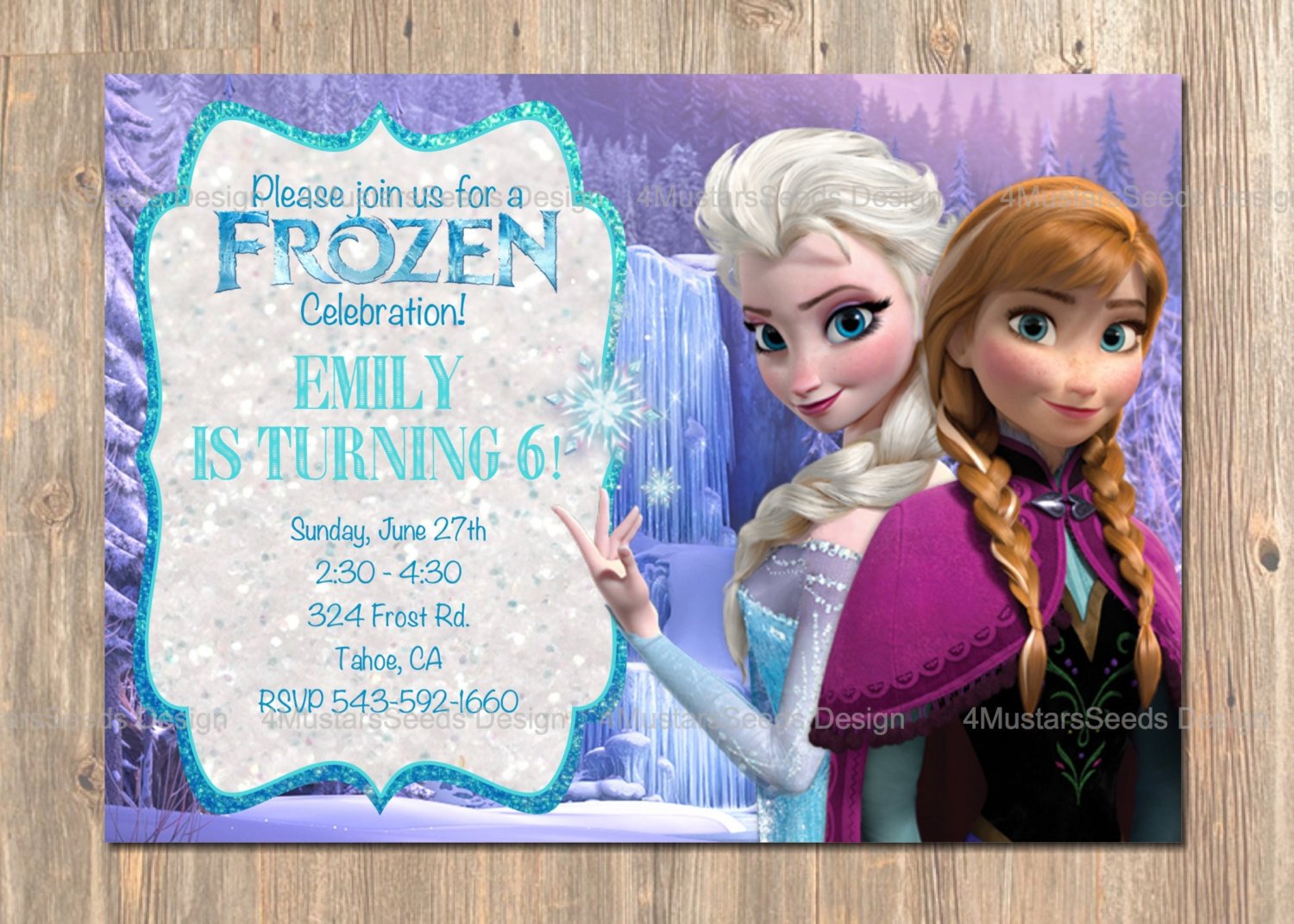 Frozen Birthday Invitation Elsa Anna Frozen Invitation