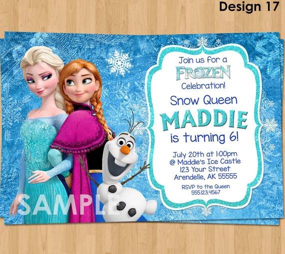 Frozen Invitation Frozen Birthday Invitation Disney Frozen