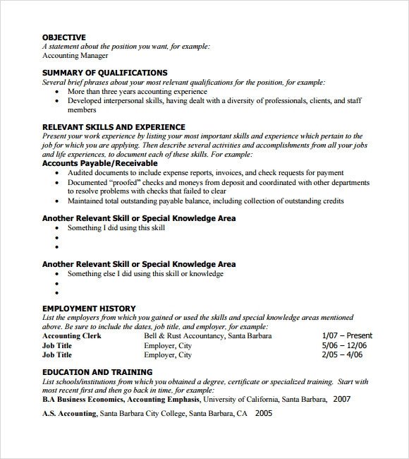 Sample Functional Resume 5 Documents in PDF