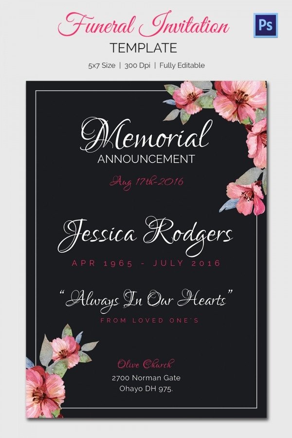 Funeral Invitation Template – 12 Free PSD Vector EPS AI