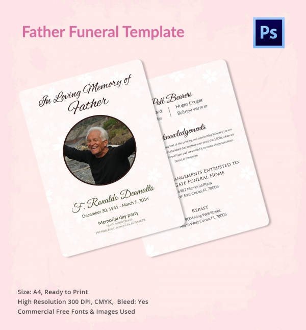Funeral Program Template 10 Free Word PSD Format