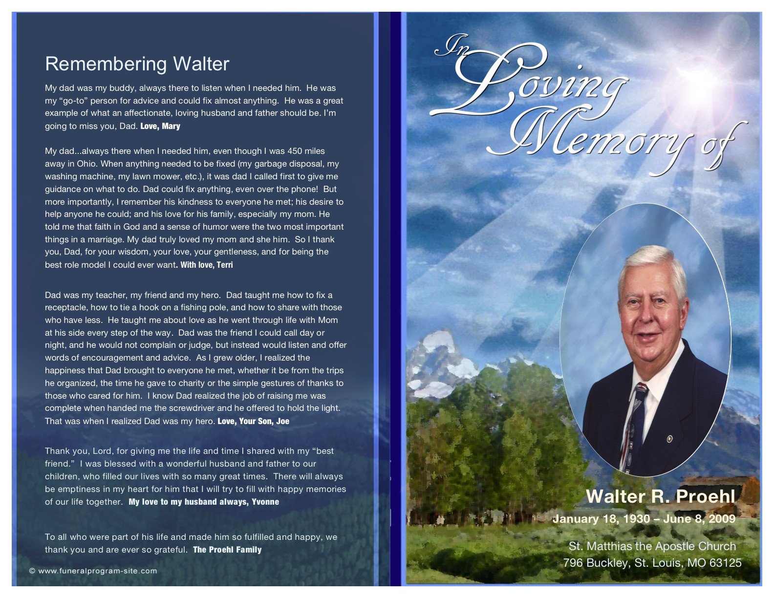 Wally’s Funeral Mass Booklet