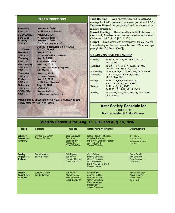 Sample Catholic Funeral Program 12 Documents in PDF