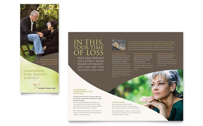 Memorial & Funeral Program Brochure Template Design