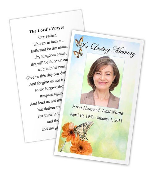 Funeral and Memorial Cards Landing Page