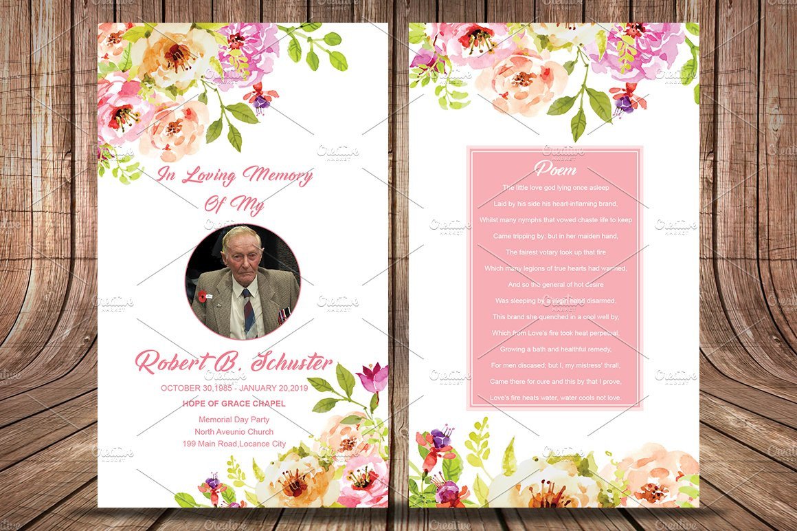 Funeral Prayer Card Template Card Templates Creative