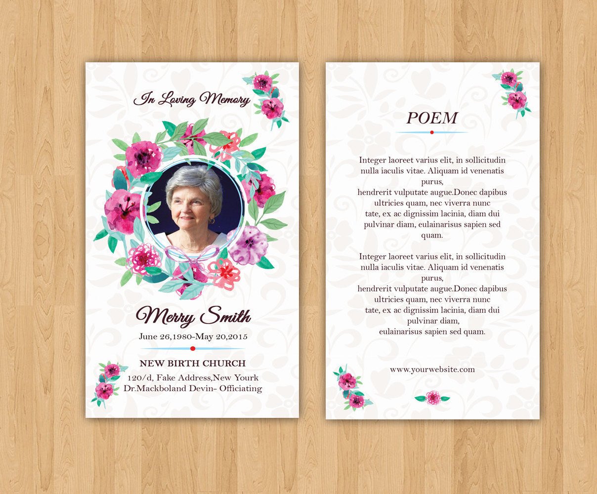 Funeral Prayer Card Template Editable MS Word & shop