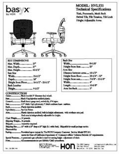 basyx by HON VL531 High Back Mesh Fabric Task Chair 42 12