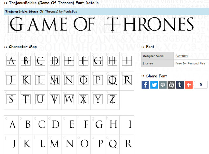 10 Best Game of Thrones Fonts