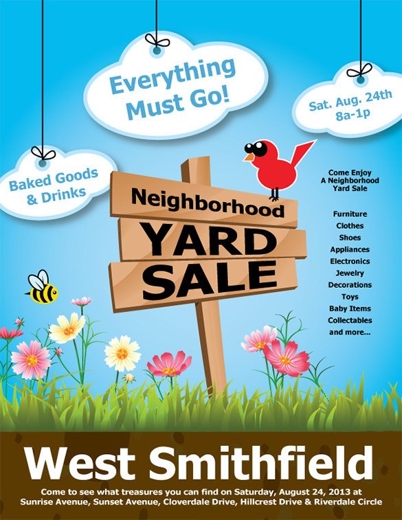 21 Best Yard Sale Flyer Templates & PSD Word EPS
