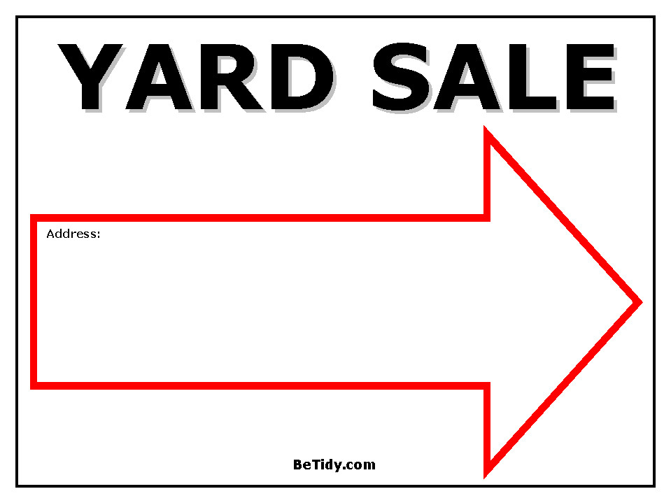 free printable yard sale signs