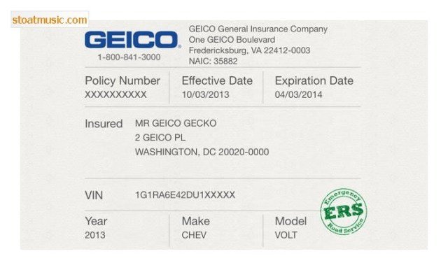 Geico Insurance Card Template FREE DOWNLOAD Aashe