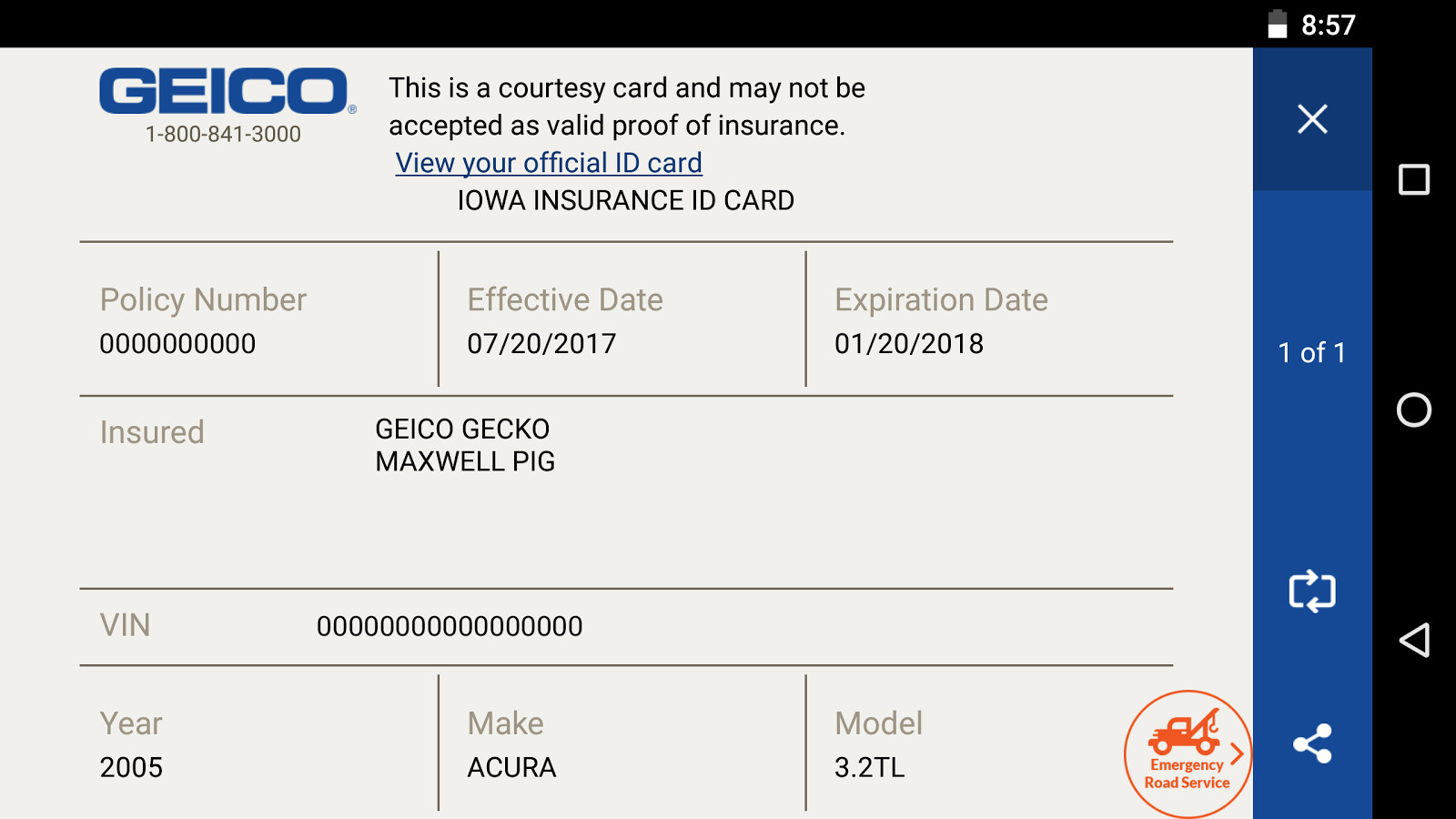 Printable Geico Insurance Card 2023 Calendar Printable