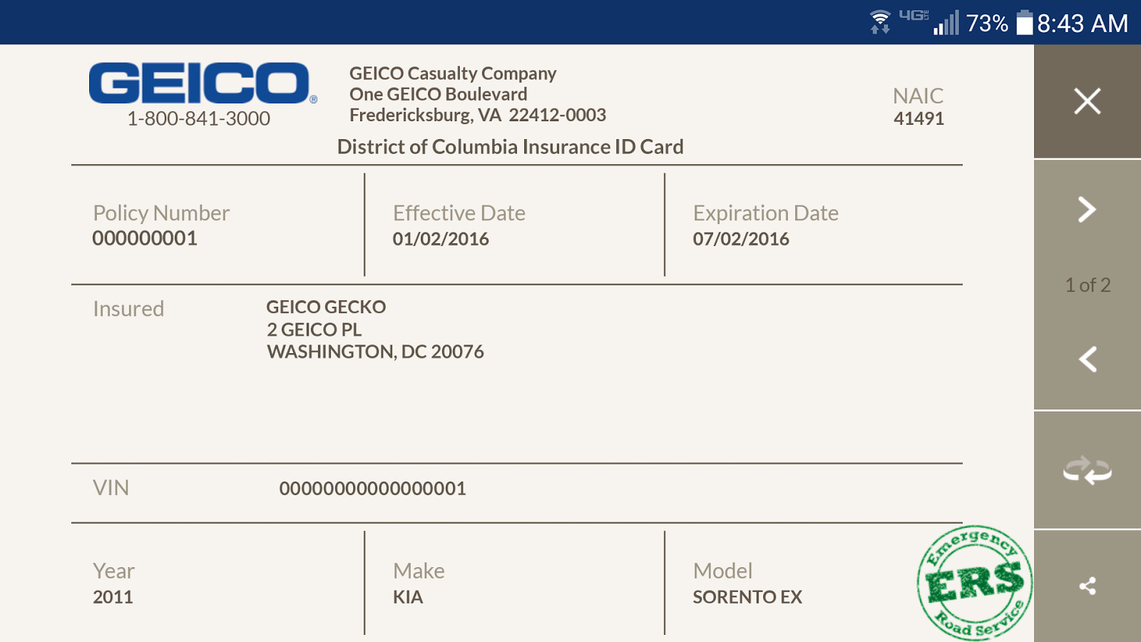 30 Geico Insurance Card Template Download Simple Template Design