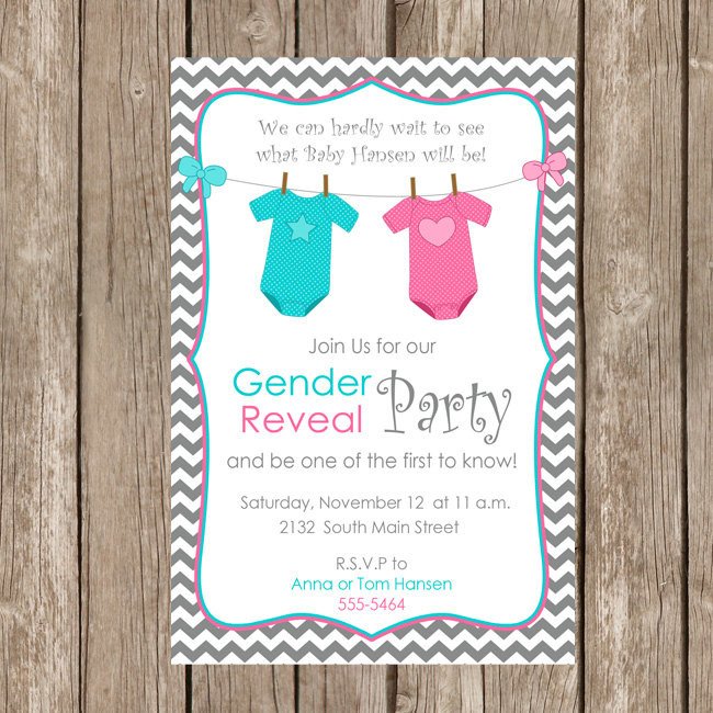 Gender Reveal Invitation Baby Reveal Invite printable