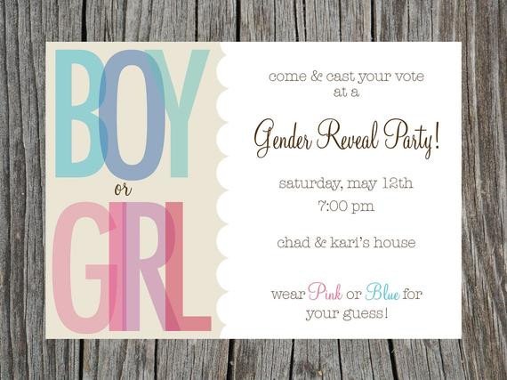 Items similar to Gender Reveal Party Invitation Printable