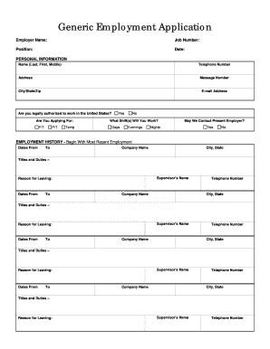 Generic Application Fill line Printable Fillable