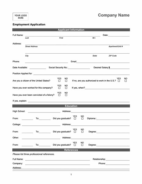 Employment application online