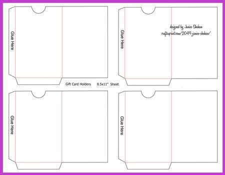 Gift or Credit Card Envelope Template CUP 2049