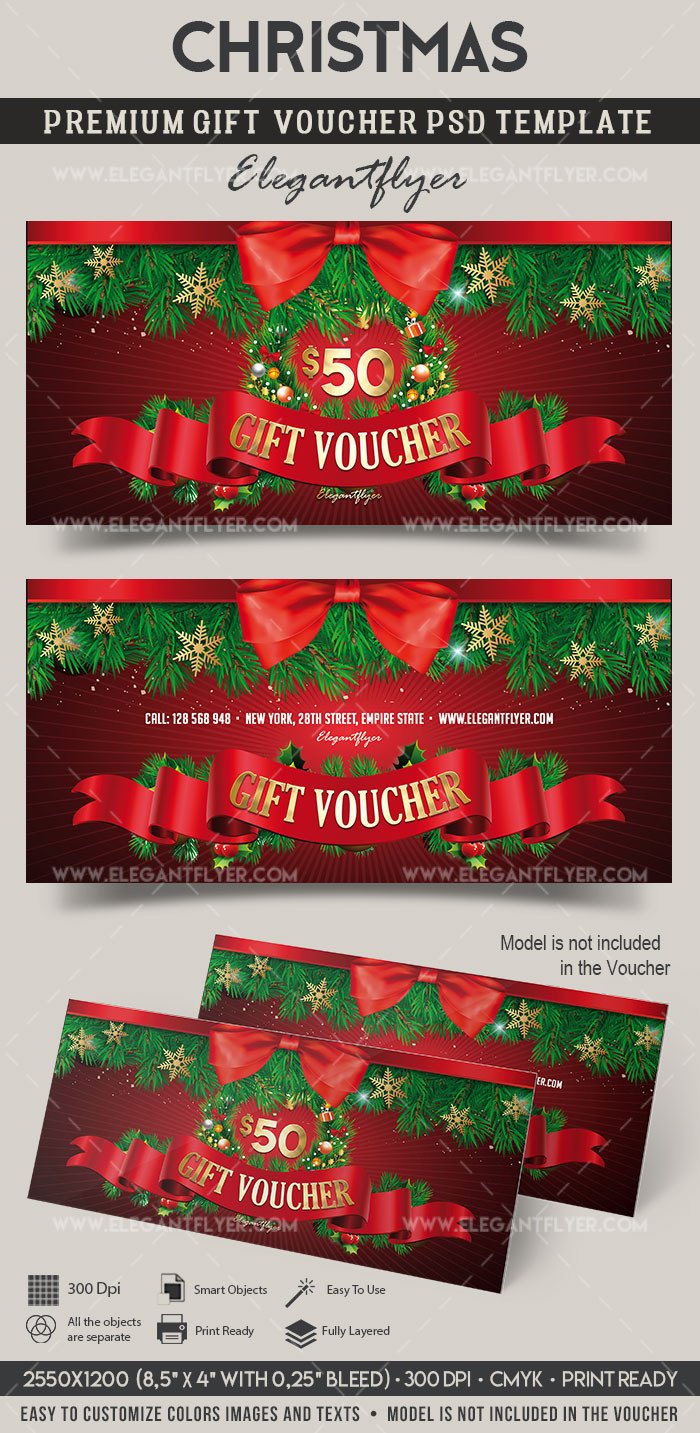 Christmas – Premium Gift Certificate PSD Template – by